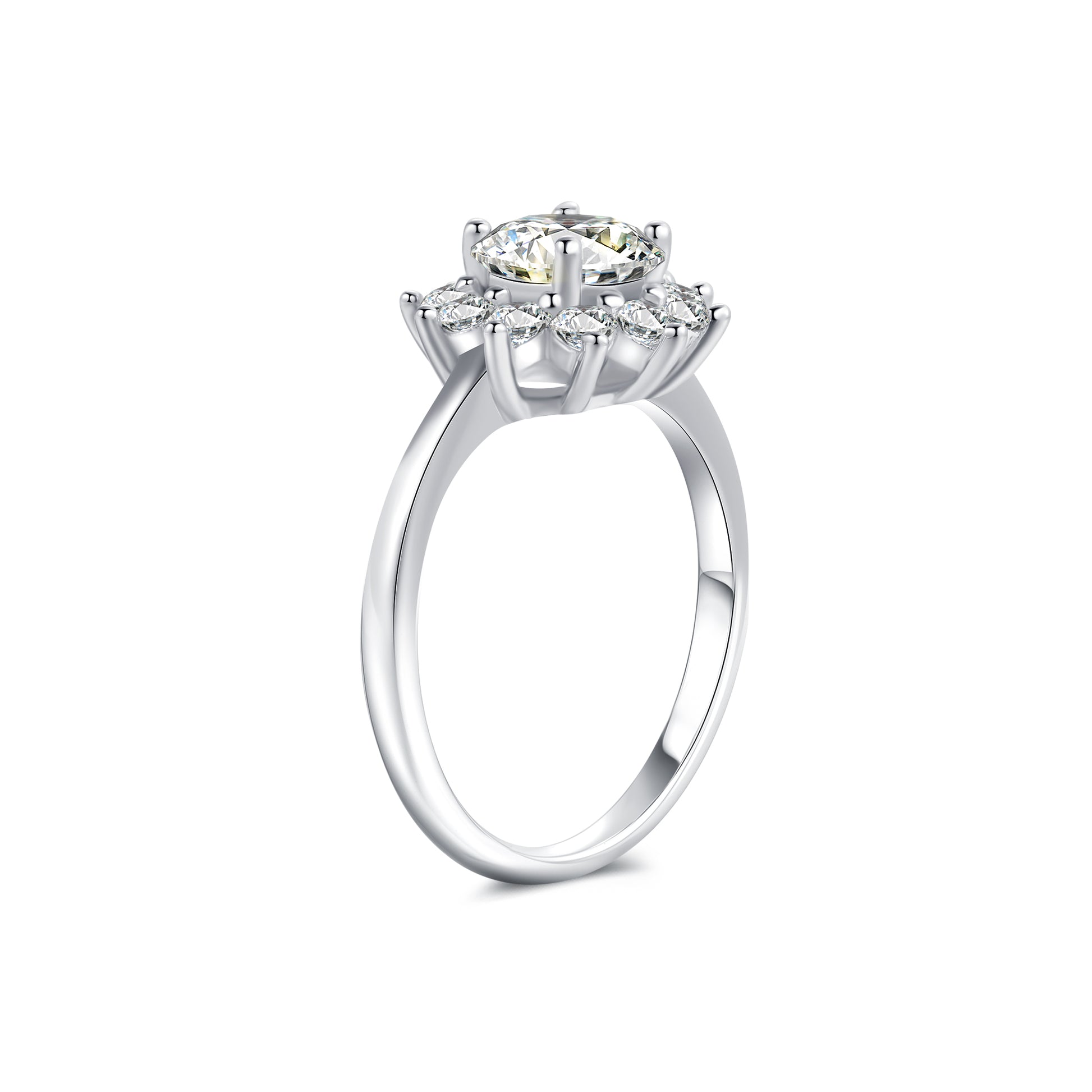 Halo Round Lab Diamond Ring in Platinum - Neoshine