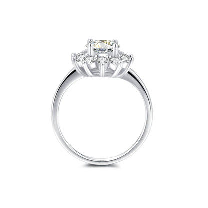 Halo Round Lab Diamond Ring in Platinum - Neoshine