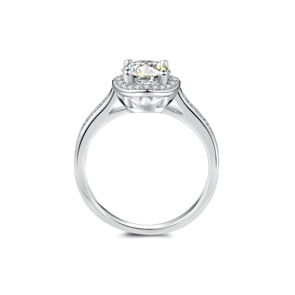 Halo Round Lab Diamond Ring in Platinum - Neoshine