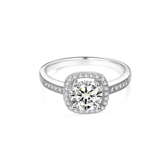 Halo Pave Heart Lab Diamond Ring in Platinum - Neoshine