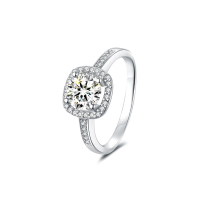 Halo Round Lab Diamond Ring in Platinum - Neoshine