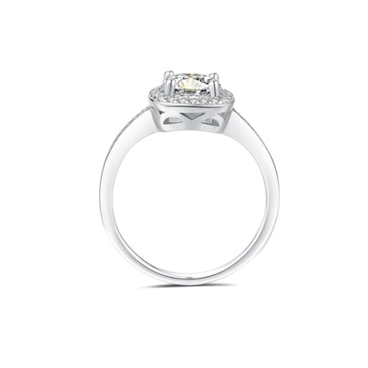 Halo Pave Heart Lab Diamond Ring in Platinum - Neoshine