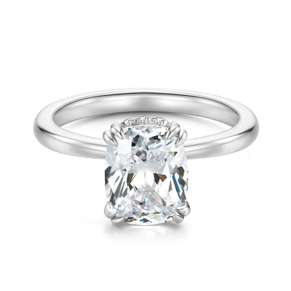 Hidden Halo Radiant Lab Diamond Ring in Platinum - Neoshine