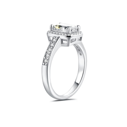 Halo Emerald Lab Diamond Ring in Platinum - Neoshine
