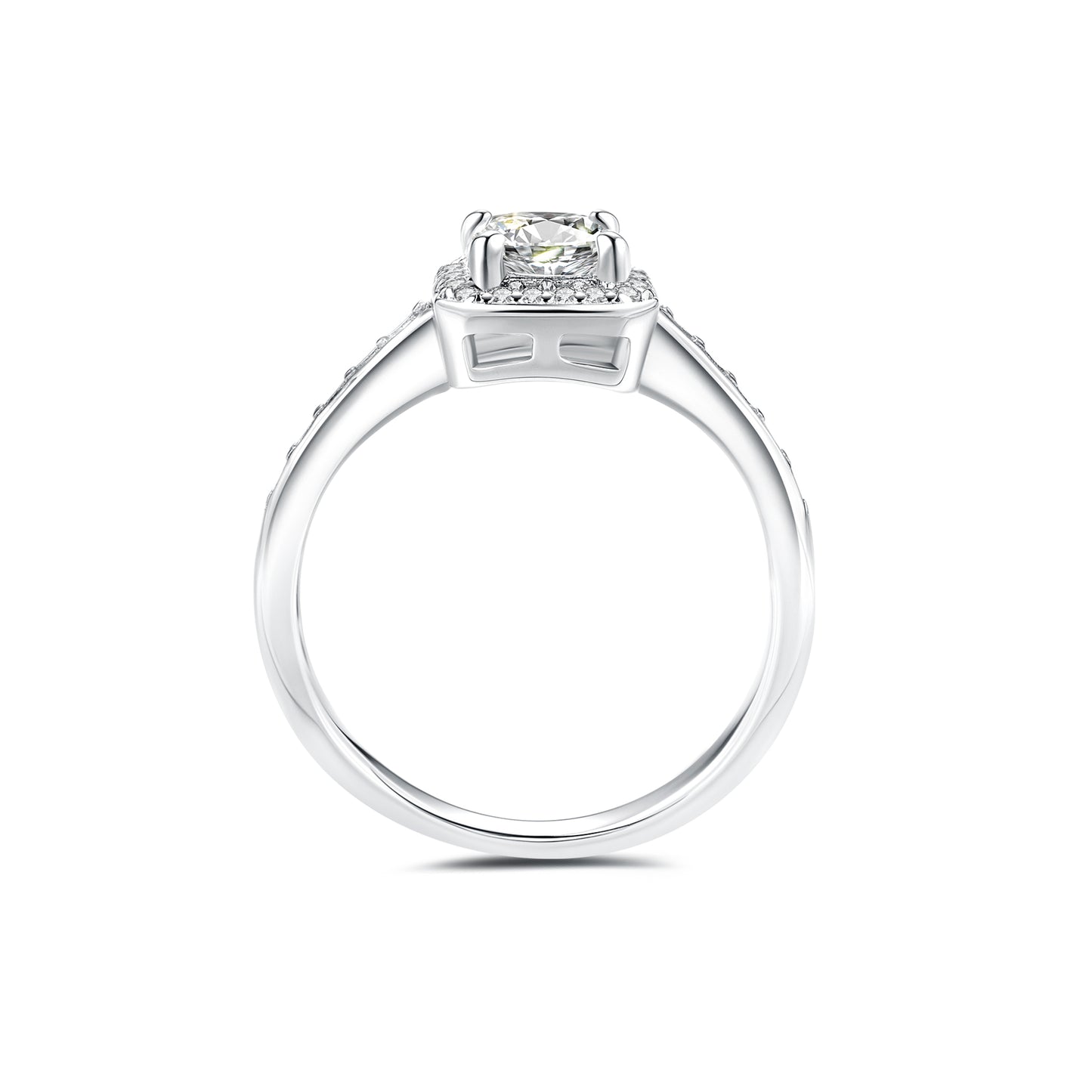 Halo Emerald Lab Diamond Ring in Platinum - Neoshine