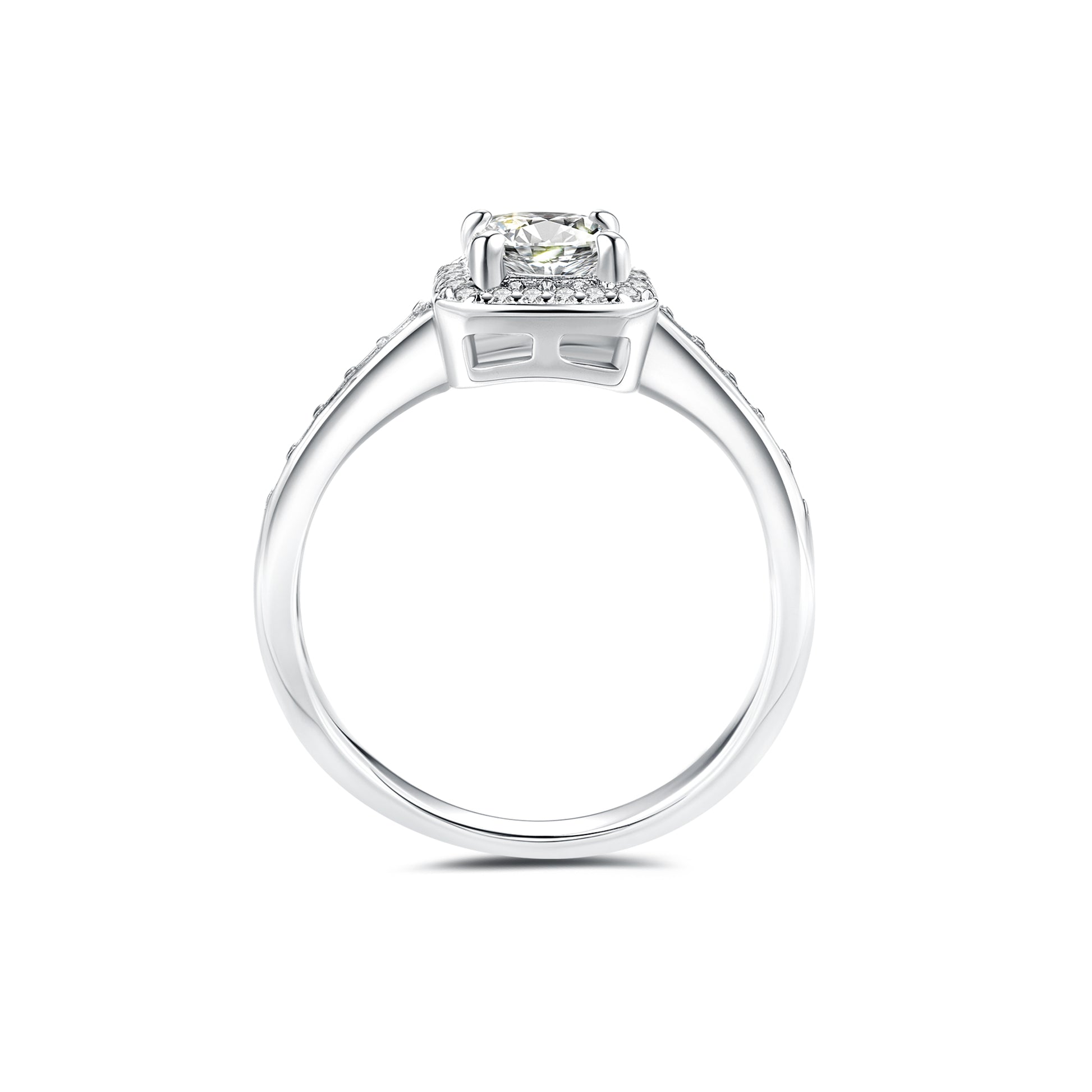 Halo Emerald Lab Diamond Ring in Platinum - Neoshine