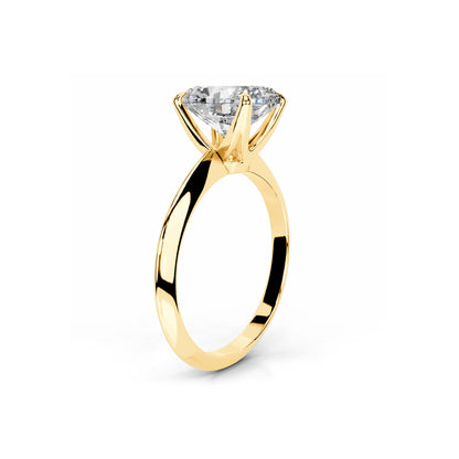 Solitaire Oval Lab Diamond Ring in 18K Yellow Gold 4 Prong Setting - Neoshine