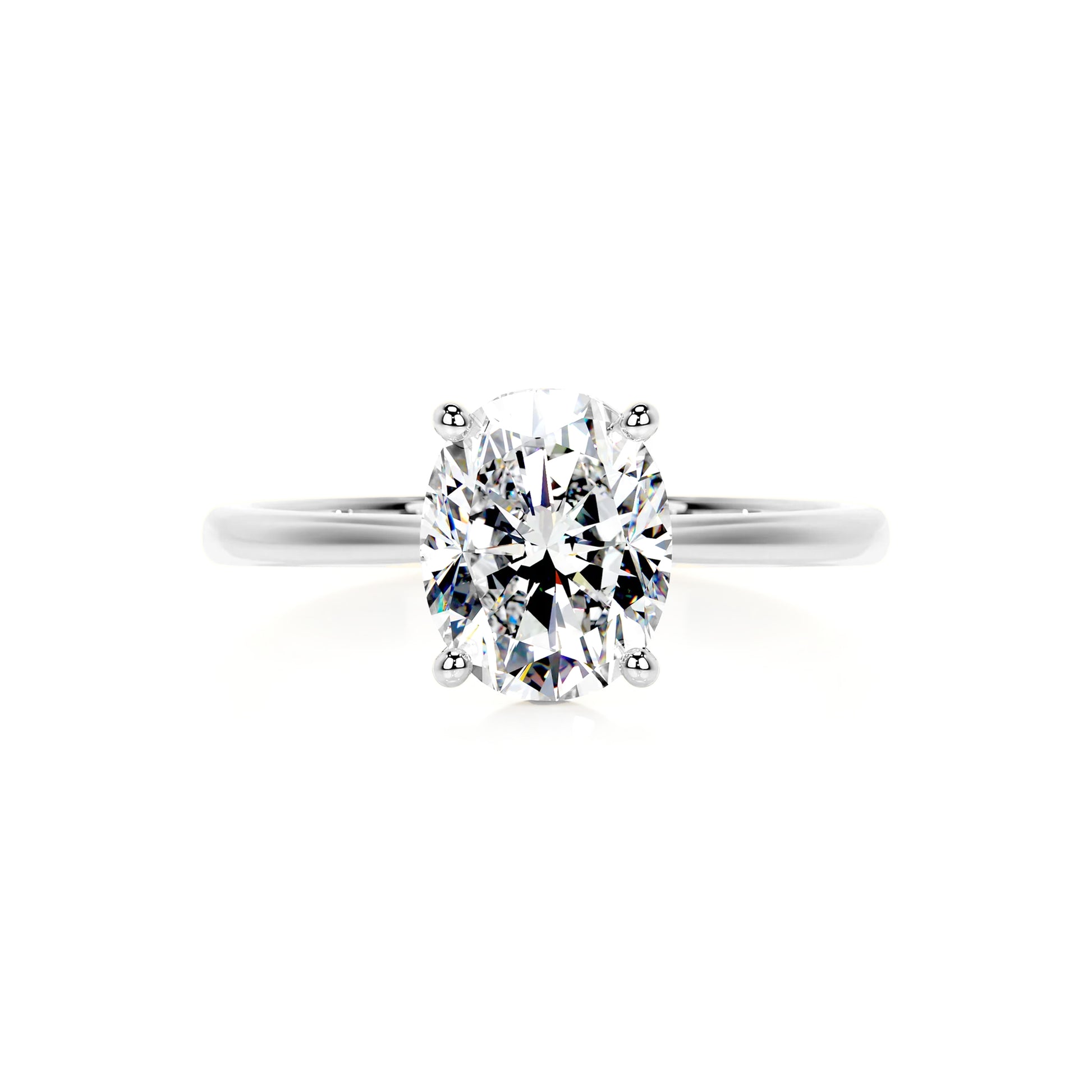 Solitaire Oval Lab Diamond Ring in Platinum 4 Prong Setting - Neoshine