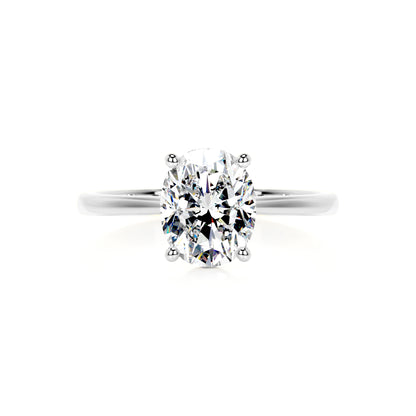 Solitaire Oval Lab Diamond Ring in Platinum 4 Prong Setting - Neoshine