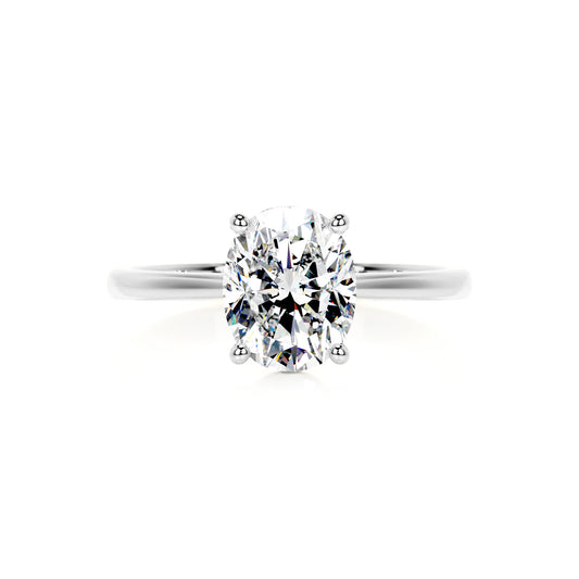 Solitaire Oval Lab Diamond Ring in Platinum 4 Prong Setting - Neoshine