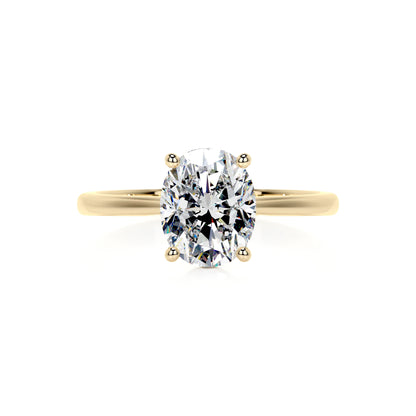 Solitaire Oval Lab Diamond Ring in 18K Yellow Gold 4 Prong Setting - Neoshine