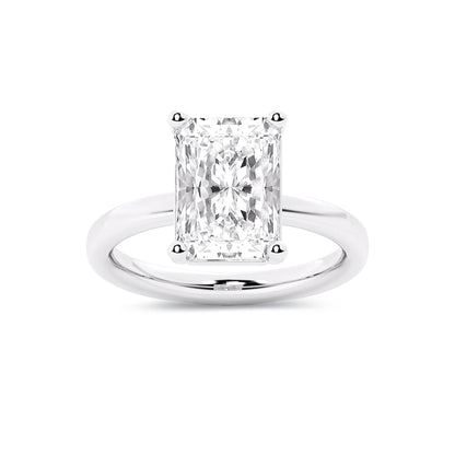 Solitaire Radiant Lab Diamond Ring in Platinum 4 Prong Setting - Neoshine