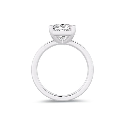 Solitaire Radiant Lab Diamond Ring in Platinum 4 Prong Setting - Neoshine