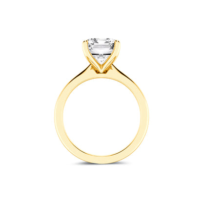 Solitaire Radiant Lab Diamond Ring in 18K Yellow Gold 4 Prong Setting - Neoshine