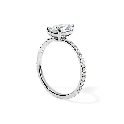 Solitaire Pear Lab Diamond Ring in Platinum Setting - Neoshine