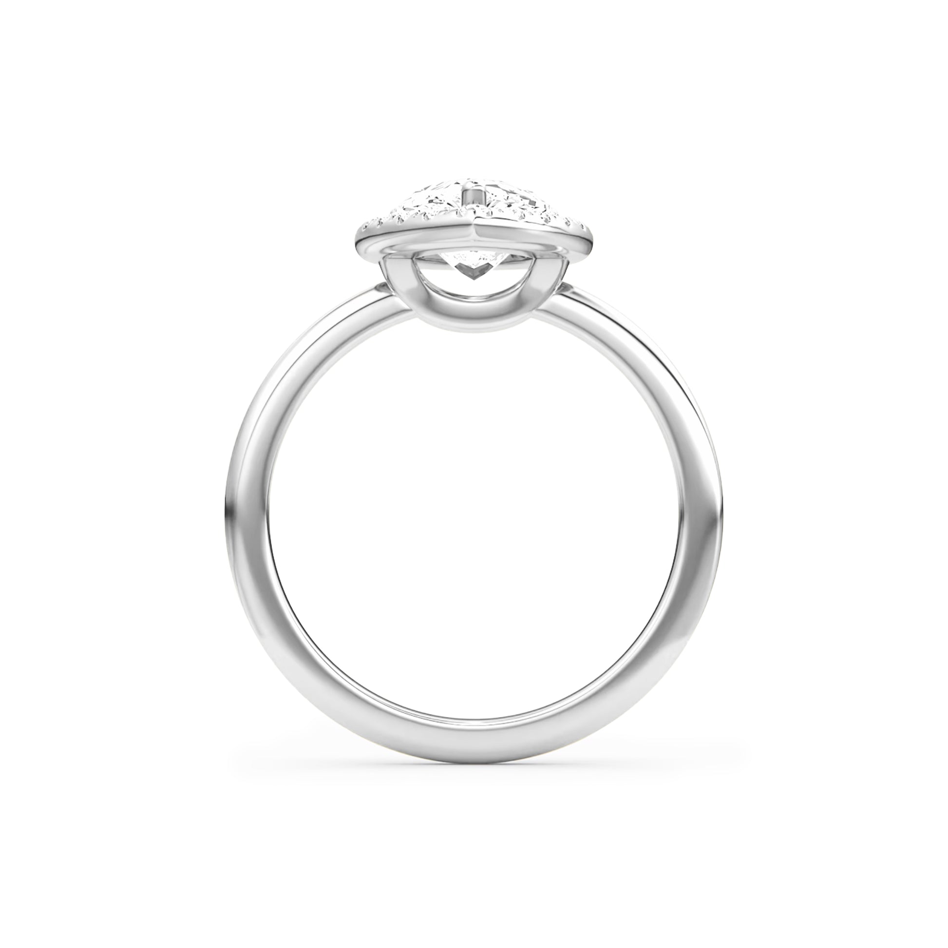 Halo Pear Lab Diamond Ring in Platinum Setting - Neoshine