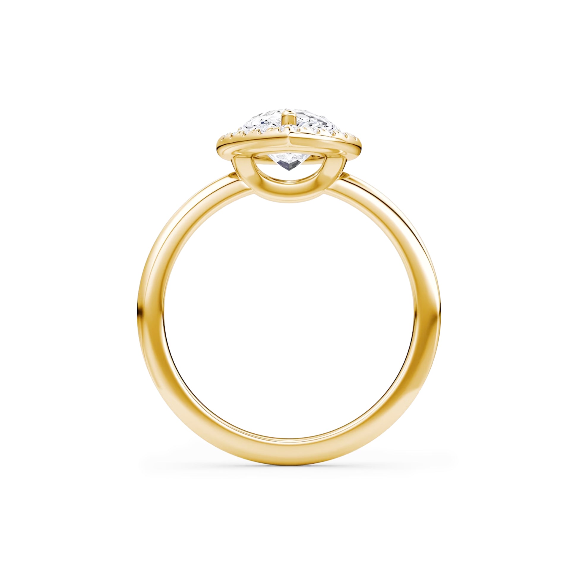 Halo Pear Lab Diamond Ring in 18K Yellow Gold Setting - Neoshine