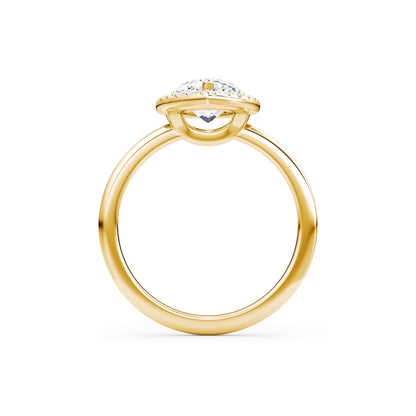 Halo Pear Lab Diamond Ring in 18K Yellow Gold Setting - Neoshine