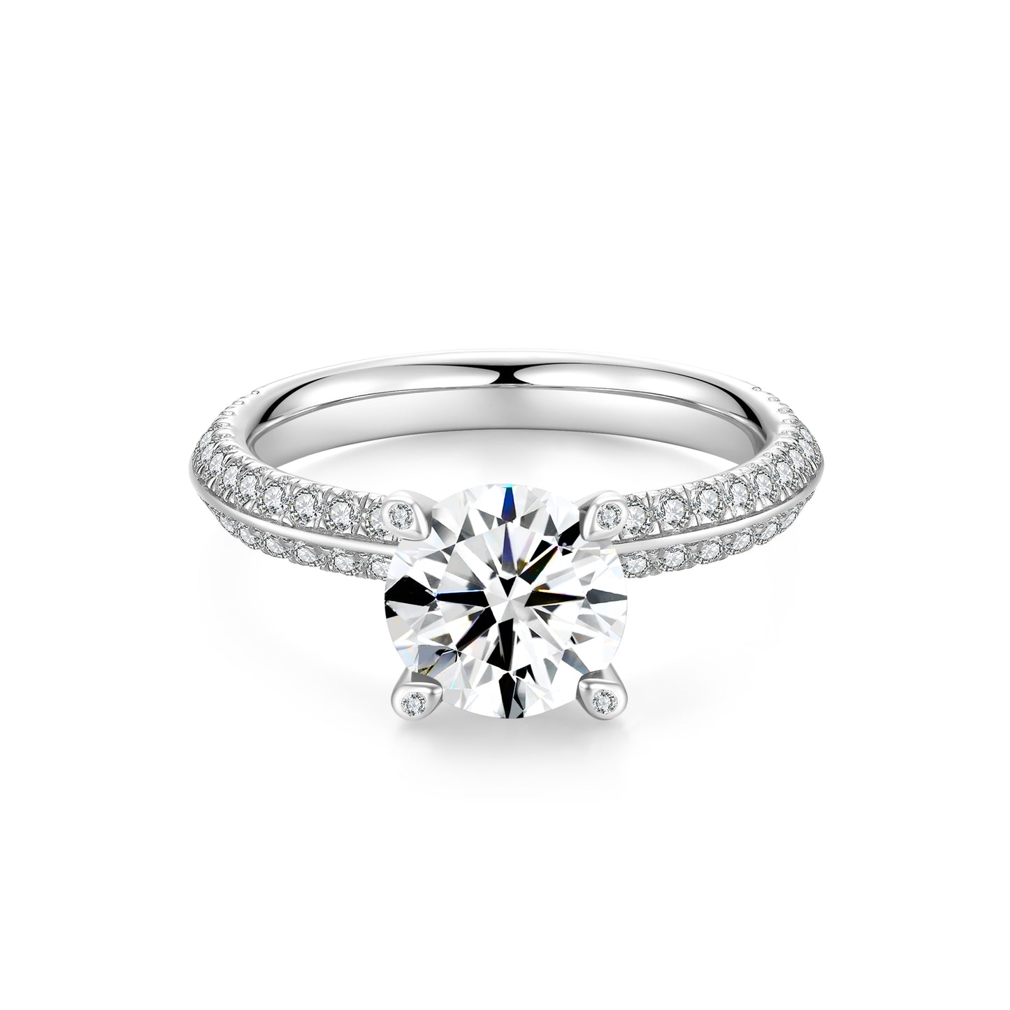 Rose Pink Round Solitaire Lab Diamond Ring in Platinum - Neoshine