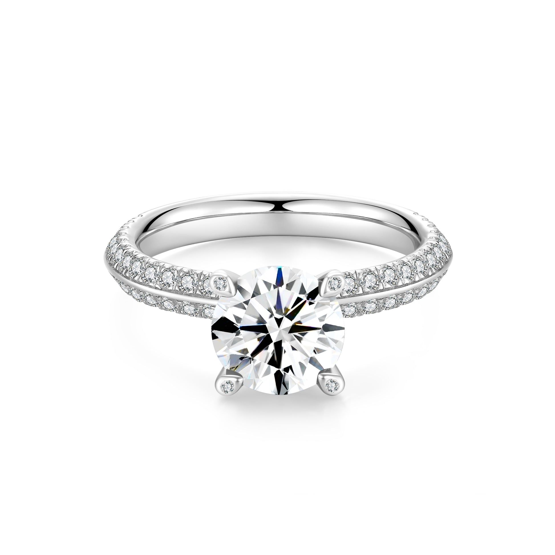 Rose Pink Round Solitaire Lab Diamond Ring in Platinum - Neoshine
