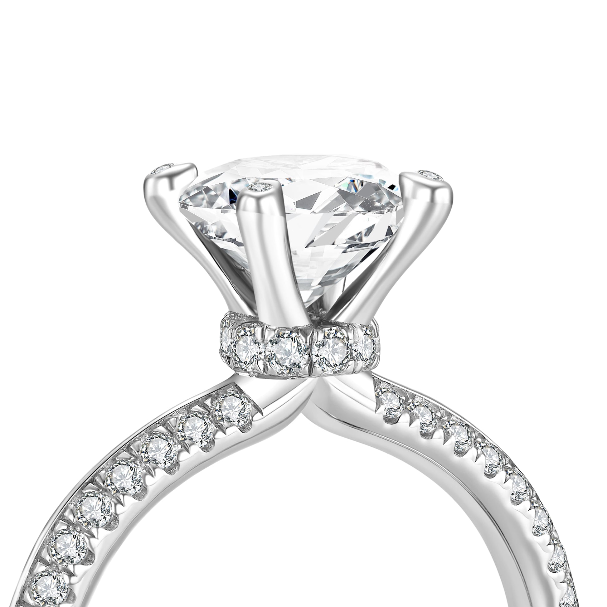 Rose Pink Round Solitaire Lab Diamond Ring in Platinum - Neoshine