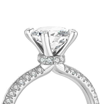 Rose Pink Round Solitaire Lab Diamond Ring in Platinum - Neoshine