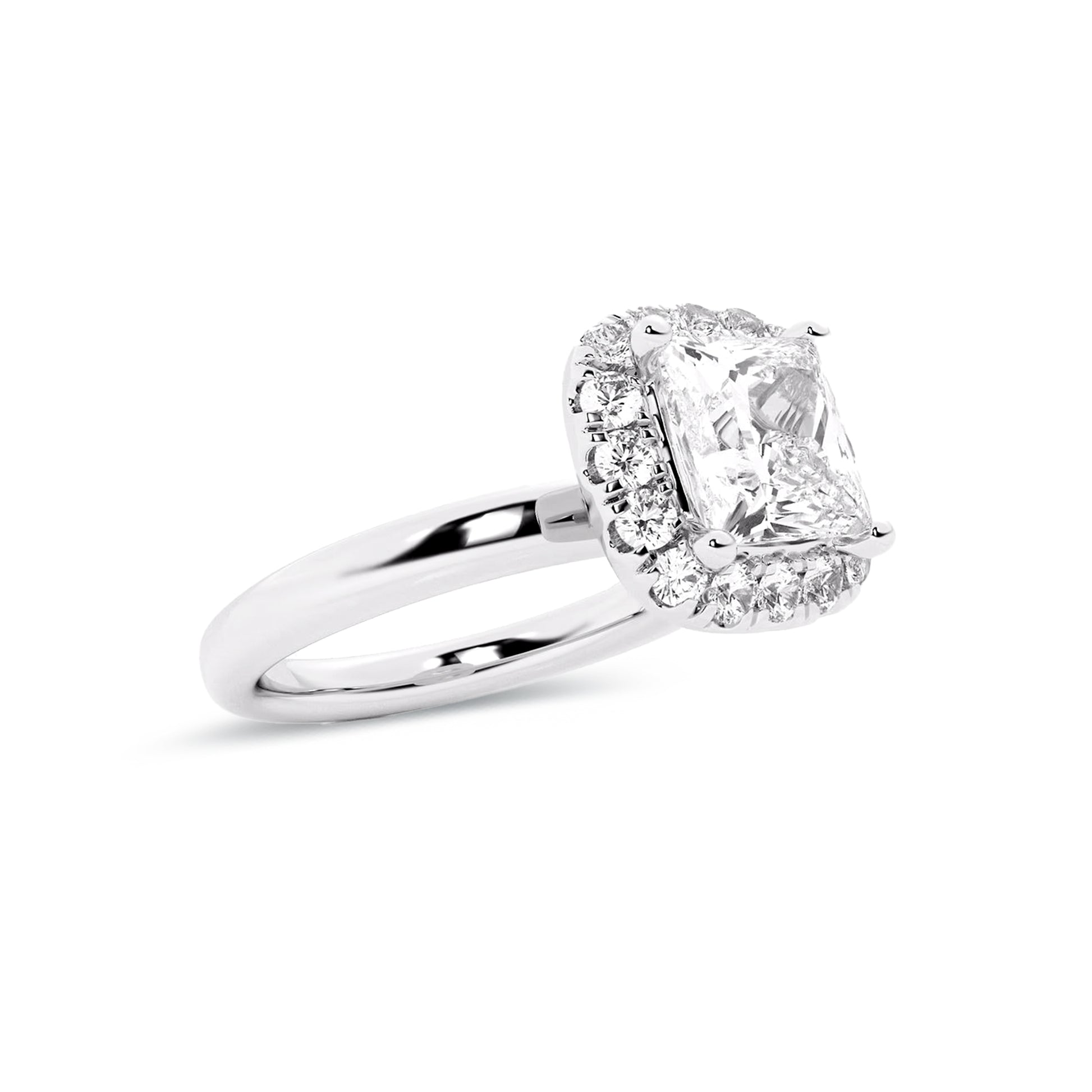 Halo Princess Lab Diamond Ring in Platinum 4 Prong Setting - Neoshine