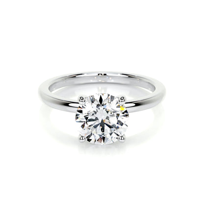 Hidden Halo Round Lab Diamond Ring in Platinum 4 Prong Setting - Neoshine