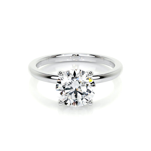 Hidden Halo Round Lab Diamond Ring in Platinum 4 Prong Setting - Neoshine