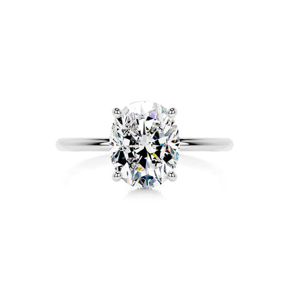 Hidden Halo Oval Lab Diamond Ring in Platinum 4 Prong Setting - Neoshine
