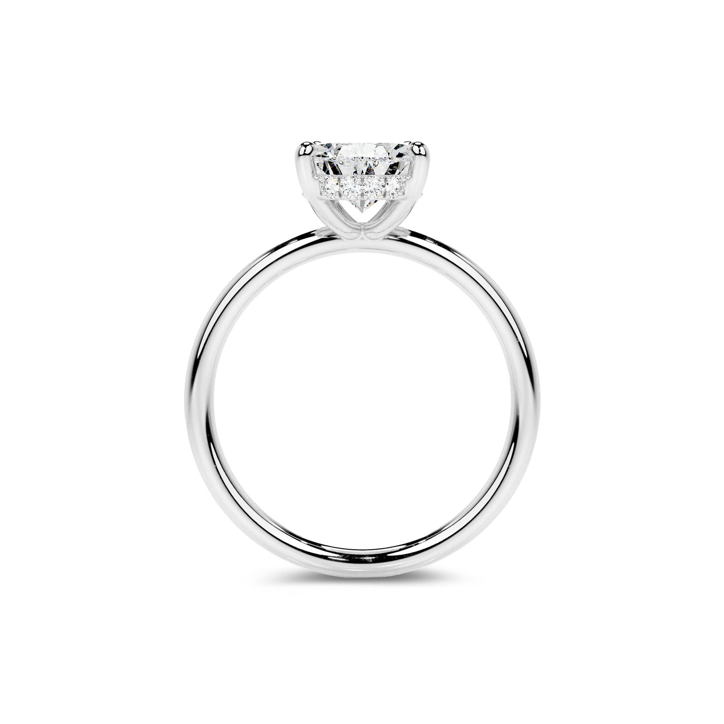 Hidden Halo Pear Lab Diamond Ring in Platinum Setting - Neoshine
