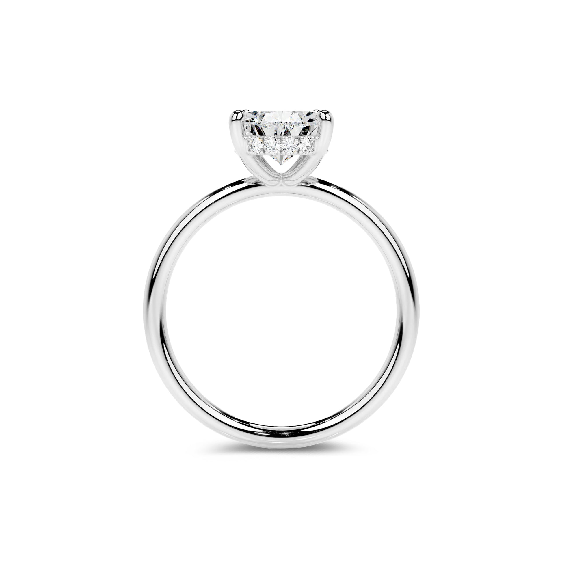Hidden Halo Pear Lab Diamond Ring in Platinum Setting - Neoshine