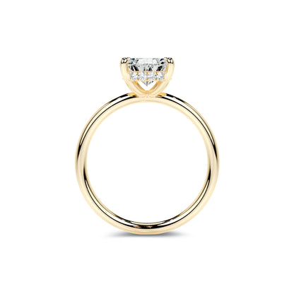 Hidden Halo Pear Lab Diamond Ring in 18K Yellow Gold Setting - Neoshine