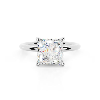 Hidden Halo Princess Lab Diamond Ring in Platinum 4 Prong Setting - Neoshine