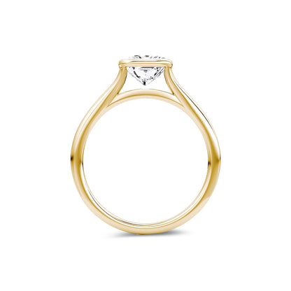 Bezel Radiant Lab Diamond Ring in 18K Yellow Gold Setting - Neoshine