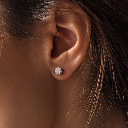0.3CT Bezel Diamond Earrings - Neoshine