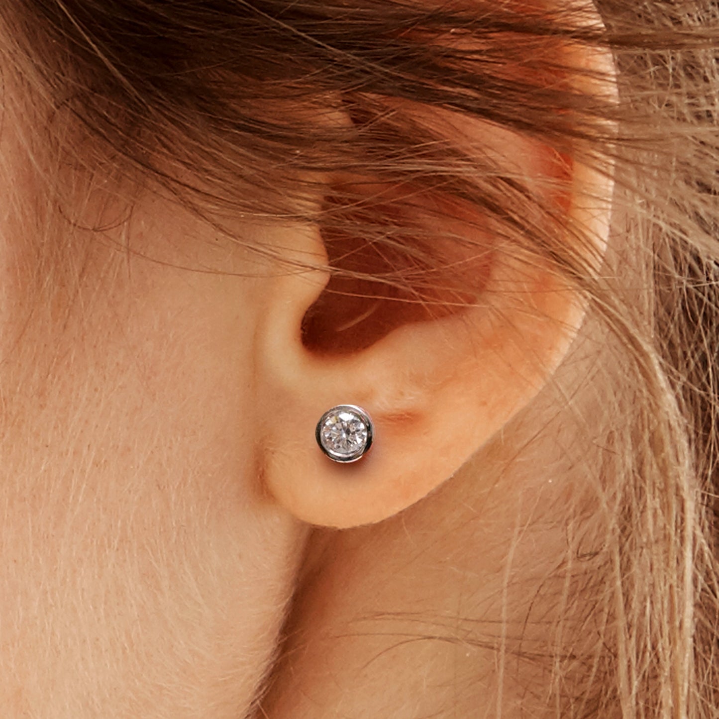0.3CT Bezel Diamond Earrings - Neoshine