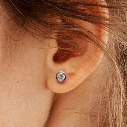 0.3CT Bezel Diamond Earrings - Neoshine