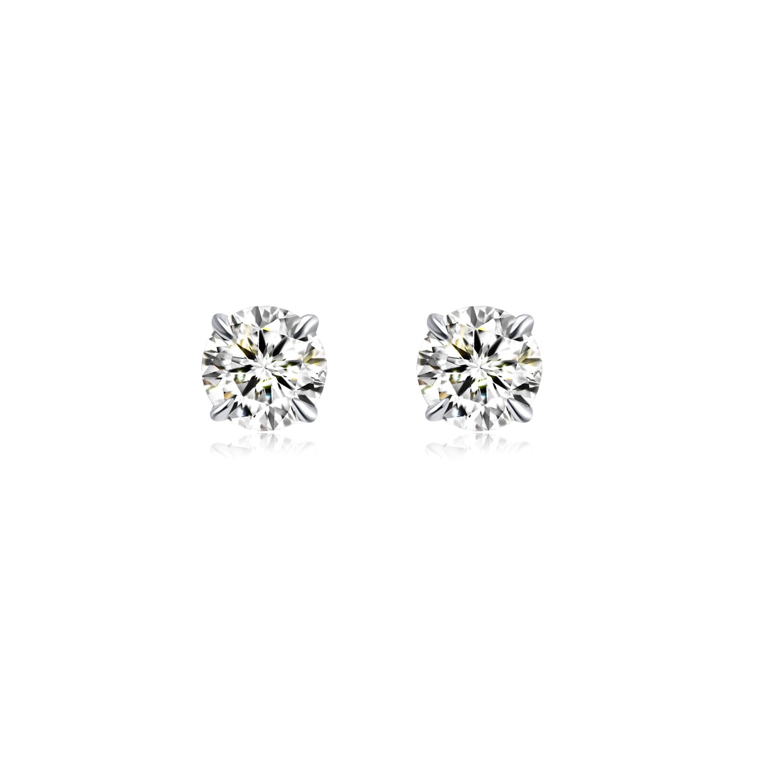 14k white gold stud earrings front view showing elegant 0.5 CT sparkle