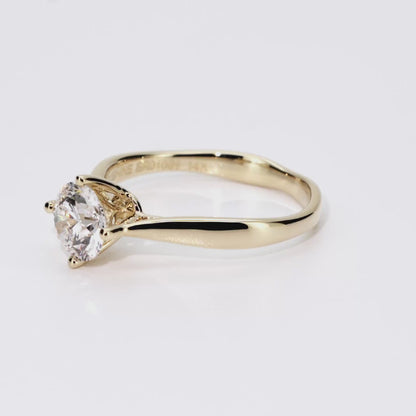 1.04ct Round Lab-Grown Diamond Ring in 14K Yellow Gold – VVS1, G Color, Excellent Cut Size 6
