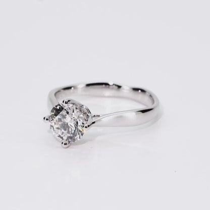1.03ct Round Lab-Grown Diamond Ring in 14K White Gold – VVS1, G Color, Ideal Cut Size 5