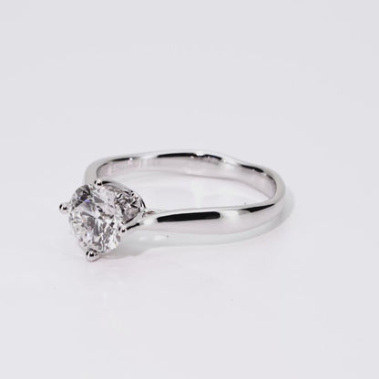 1.06ct Round Lab-Grown Diamond Ring in 14K White Gold – VS2, G Color, Ideal Cut Size 6