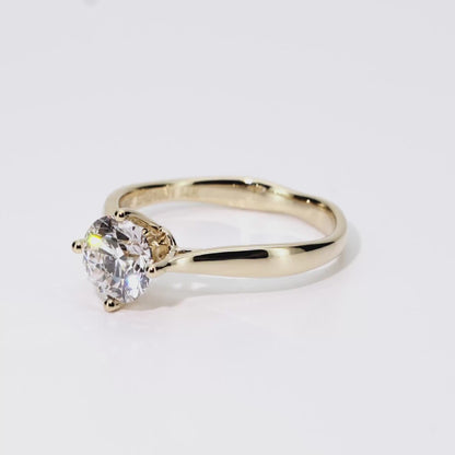 1.17ct Round Lab-Grown Diamond Ring in 14K Yellow Gold – VS1, G Color, Excellent Cut Size 6