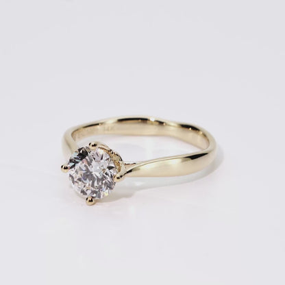 [Unexpectedly Good Price]1.07ct Round Lab-Grown Diamond Ring in 14K Yellow Gold – VS1, G Color, Ideal Cut Size 6