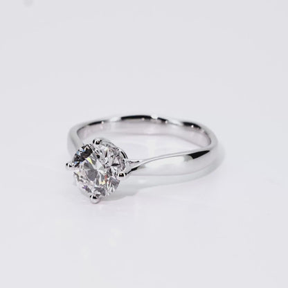 1.03ct Round Lab-Grown Diamond Ring in 14K White Gold – VVS1, G Color, Ideal Cut Size 5