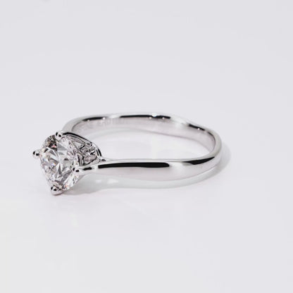1.08ct Round Lab-Grown Diamond Ring in 14K White Gold – VVS2, G Color, Excellent Cut Size 6
