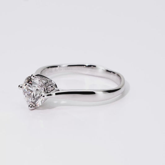 1.08ct Round Lab-Grown Diamond Ring in 14K White Gold – VVS2, G Color, Excellent Cut Size 6