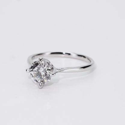 1.04ct Round Lab-Grown Diamond Ring in Platinum – VS1, G Color, Ideal Cut Size 5