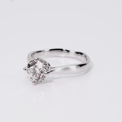 1.02ct Round Lab-Grown Diamond Ring in 14K White Gold – VVS1, G Color, Ideal Cut Size 5