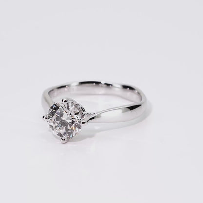 1.03ct Round Lab-Grown Diamond Ring in 14K White Gold – VVS1, G Color, Excellent Cut Size 5